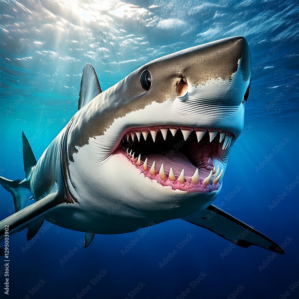 Naklejka premium great white shark