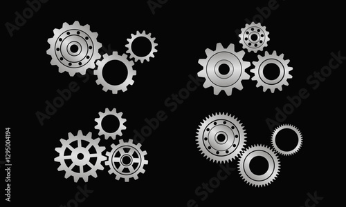 Mechanical gears. Cogwheel icon. Symbolizing industry and engineering processes. Vector gear icon