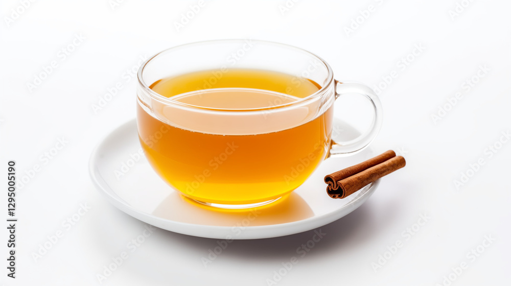 Hot apple cider with a drizzle of honey, soft backlight, rich amber tones, fresh and inviting, white background with copy space Hot apple cider with a drizzle of honey, soft backlight, rich amber tones, fresh and inviting, white background with copy space