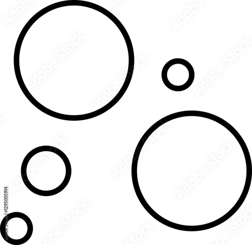 bubble icon, Fizzy Drink, Water Bubble Black Pictogram. Effervescent Champagne. Sphere Foam, Aquarium. Clear Soda Drops Line and Silhouette Icons. Soap Symbols, on transparent background Vector
