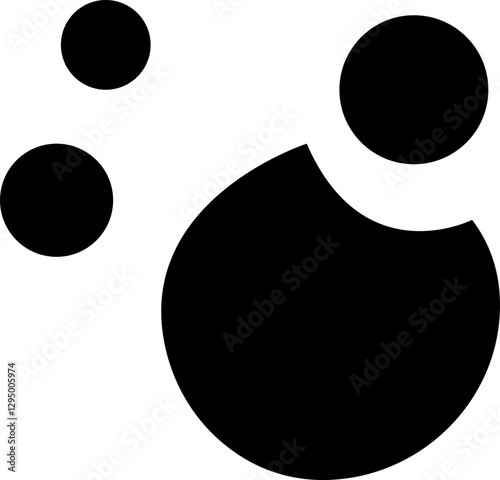 bubble icon, Fizzy Drink, Water Bubble Black Pictogram. Effervescent Champagne. Sphere Foam, Aquarium. Clear Soda Drops Line and Silhouette Icons. Soap Symbols, on transparent background Vector