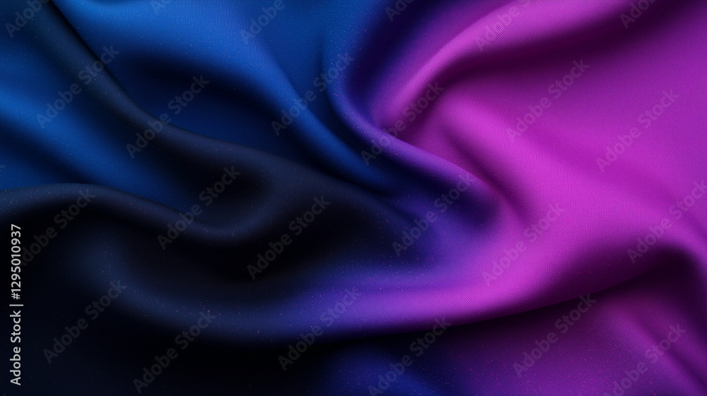 Fototapeta premium Soft fabric with gradient of blue and purple hues, creating smooth texture.