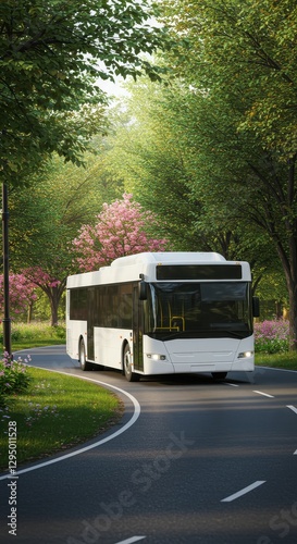 White Bus on Scenic Spring Road