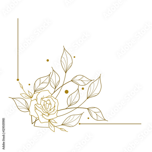 Gold floral corner Border 
