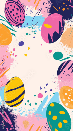 Obraz na płótnie Illustration of Easter eggs with room for text w salonie