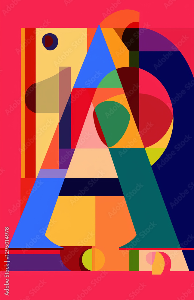 Letter A with vivid colors and bold shapes