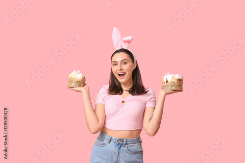 Surprised young woman in bu...