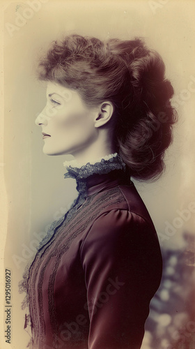 Obraz na płótnie Portrait of a Victorian woman with text space w salonie