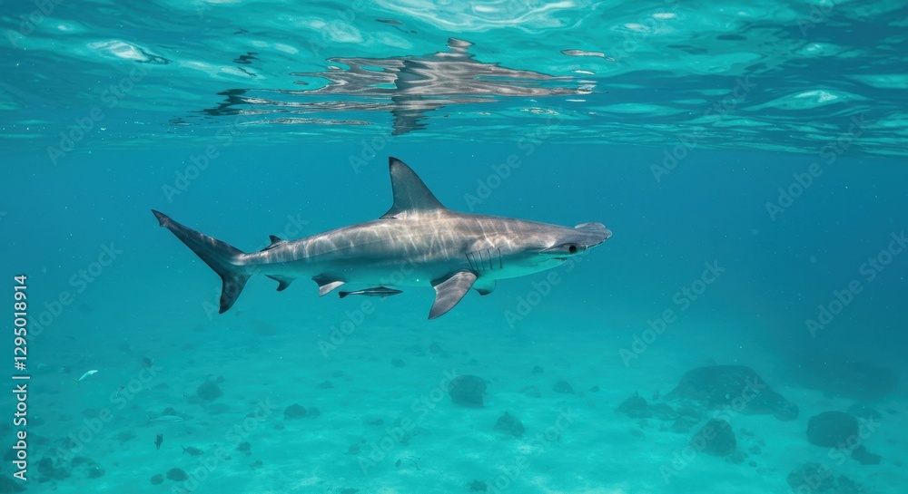 Graceful Hammerhead Shark Underwater Graceful Hammerhead Shark Underwater