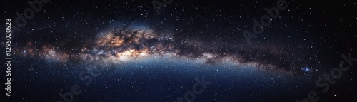 A breathtaking image of a vibrant galaxy, showcasing a star-filled sky with twinkling celestial bodies.