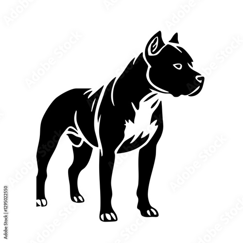 Bold silhouette of a standing dog