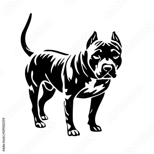Bold silhouette of a standing dog