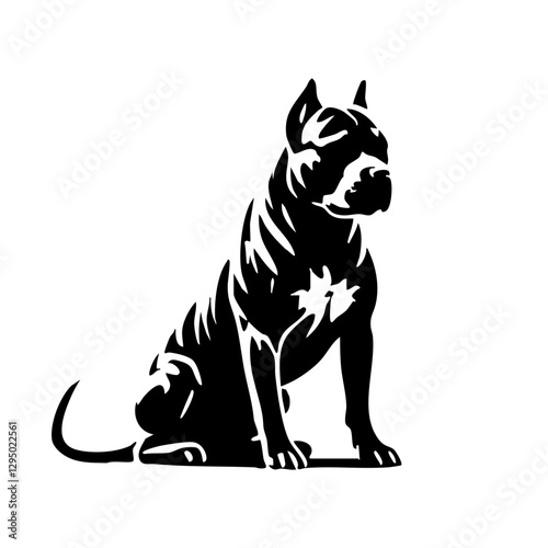 Stylized silhouette of a seated dog