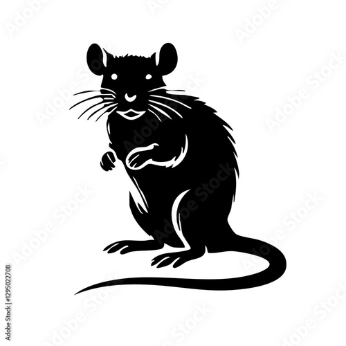 Stylized silhouette of a standing rat