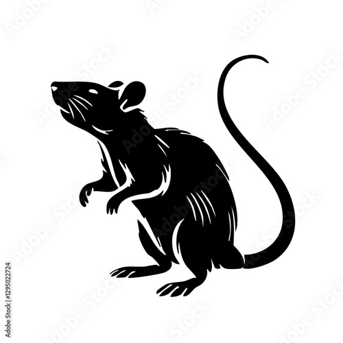Stylized silhouette of a rat in a standing pose