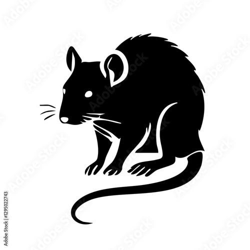 Stylized silhouette of a sitting mouse