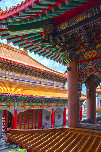 Art of building in Chinese temple photo