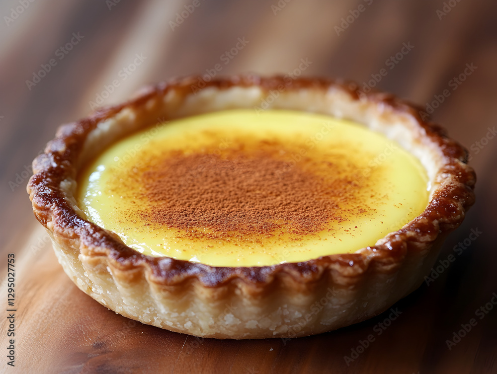 A silky Chinese egg tart with a flaky crust and golden custard filling. A silky Chinese egg tart with a flaky crust and golden custard filling.
