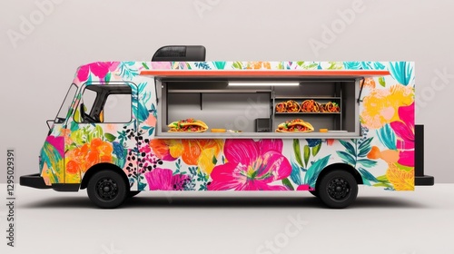 Vibrant Floral Food Truck: A Feast for the Eyes
