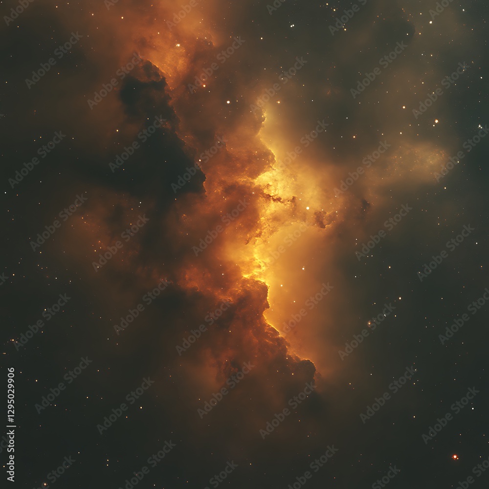 Cosmic Nebula, fiery emission, space, dark background, design Cosmic Nebula, fiery emission, space, dark background, design