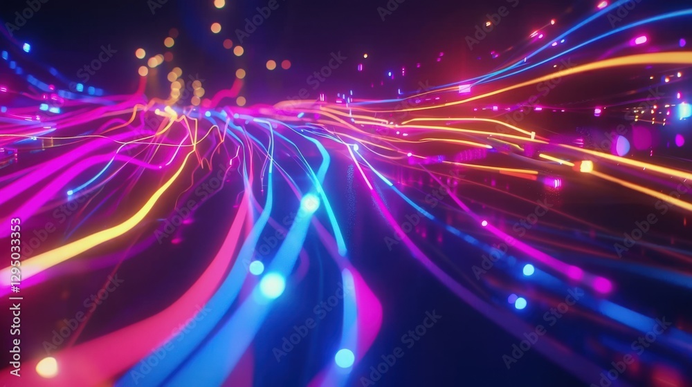 Obraz premium Vibrant Light Trails Creating Dynamic Visual Effects