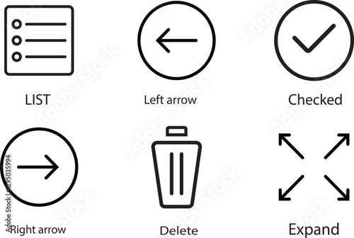 user interface icon set collection., uI basic icon set fit for website, 
