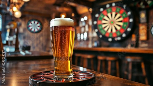 Pint of beer pub darts background
