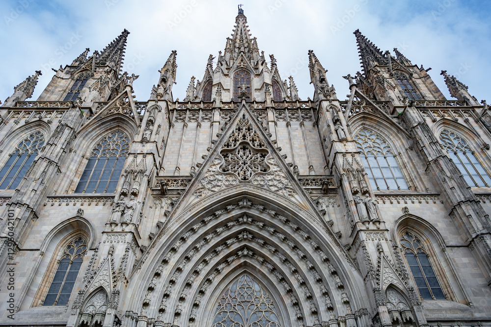 Fototapeta premium Catedral de Barcelona, Cataluña, España, Europa.