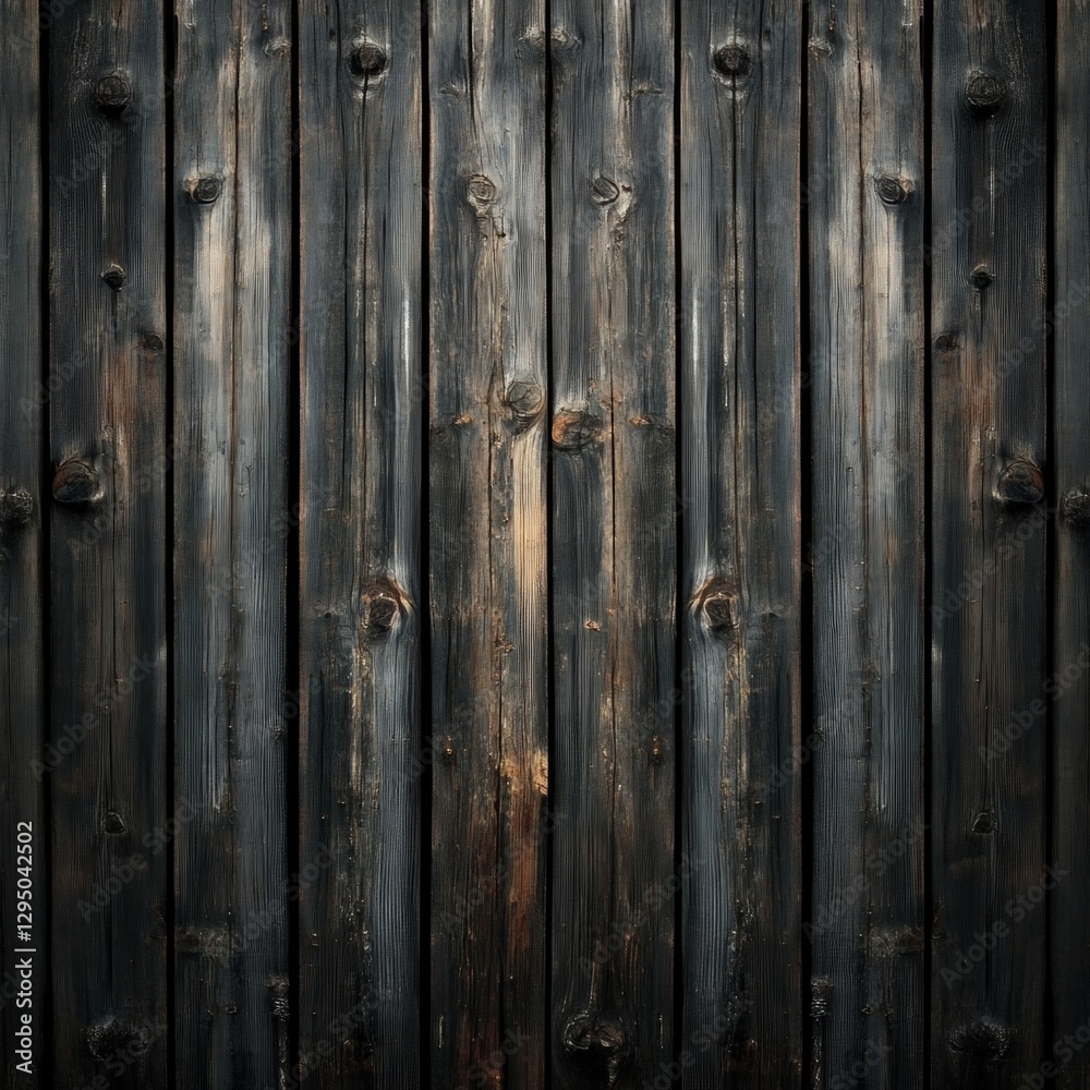Rustic weathered wooden plank wall with knots and grain texture