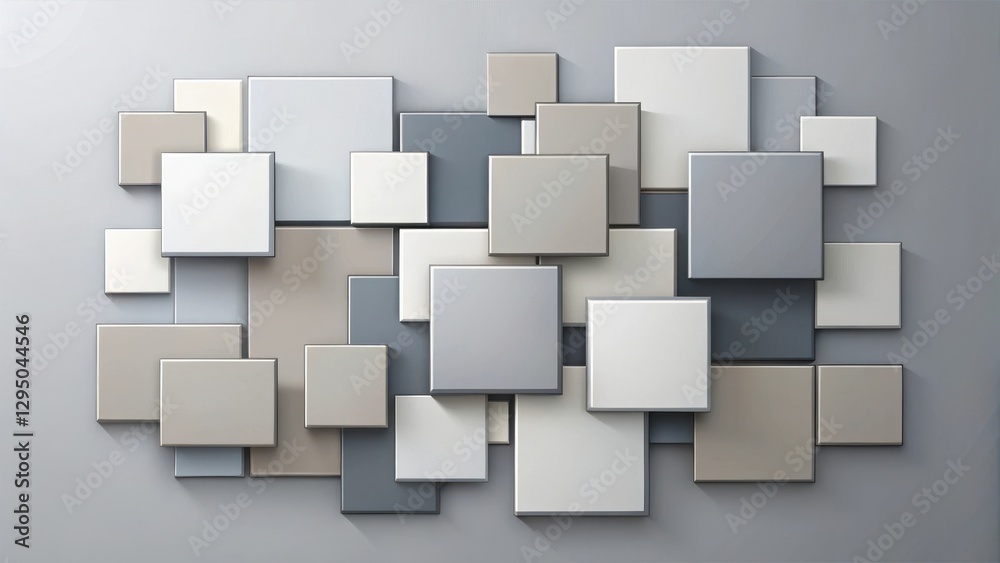 Abstract Grey and Beige Square Pattern Background Design Featuring Overlapping Geometric Shapes with Subtle Shadowing Effects Abstract Grey and Beige Square Pattern Background Design Featuring Overlapping Geometric Shapes with Subtle Shadowing Effects