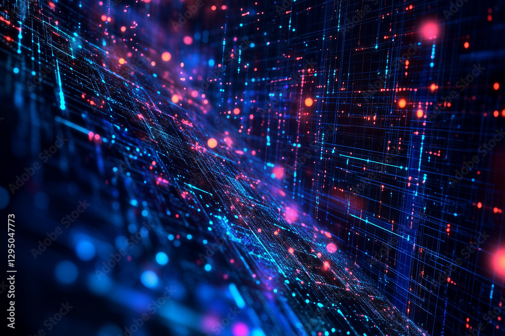 Fototapeta premium Digital background perfect for tech processes and neural networks