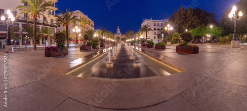 Plaza de San Juan de Dios at Dawn, Cadiz, Spain photo