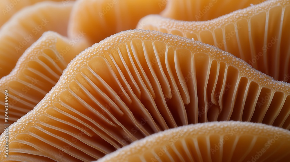 Close-up of Delicate Mushroom Gills: A Macro Photography Masterpiece Close-up of Delicate Mushroom Gills: A Macro Photography Masterpiece