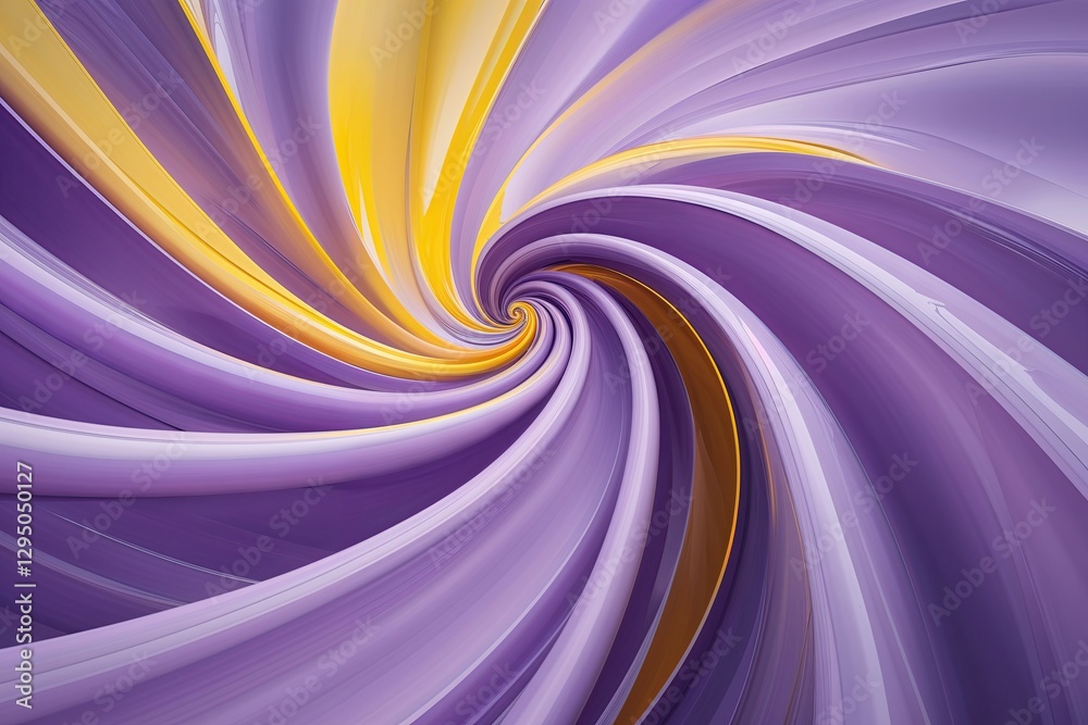 Obraz premium Stunning Contemporary Art Featuring Lavender and Yellow Harmony in Dynamic Flow