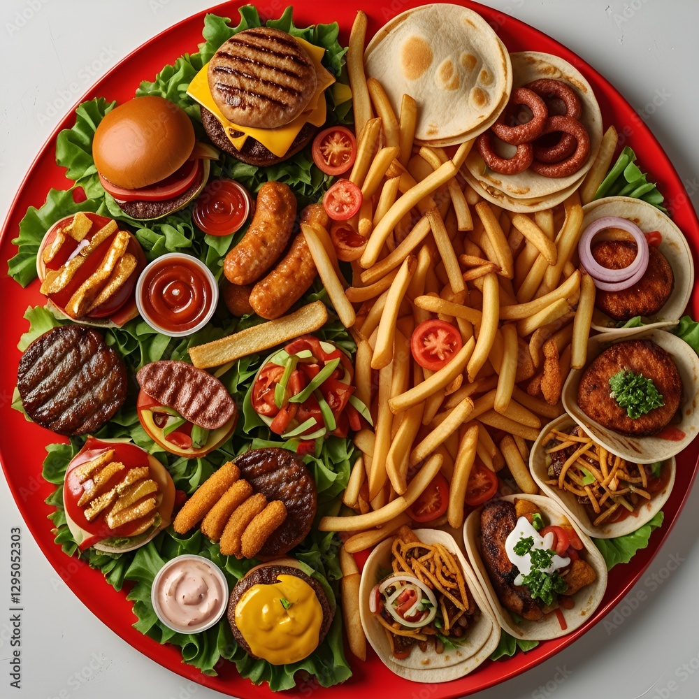 custom made wallpaper toronto digitalThe left half of a plate features American-style dishes with protein-packed toppings and fast food.