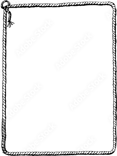 frame Rope Frame with Knot, Nautical Style Border Design