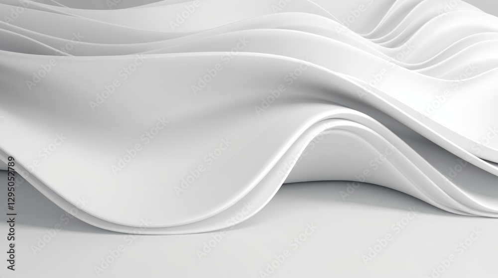Fototapeta premium Abstract curved dynamic white background