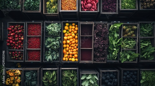Wallpaper Mural Aisles of Fresh Produce Organized by Color Torontodigital.ca