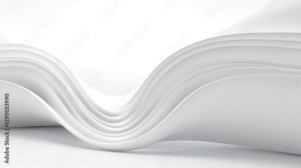 Obraz premium Abstract curved dynamic white background