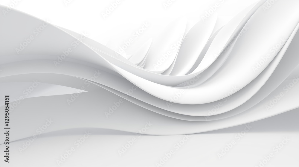 Obraz premium Abstract curved dynamic white background