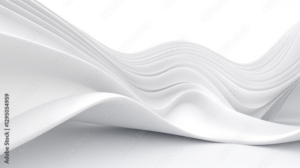Obraz premium Abstract curved dynamic white background