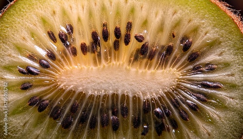 Generated Ultra macro of kiwi skin, revealing fuzzy brown hairs in high detail, showcasing the unique texture and natural pattern of the fruit’s surface.