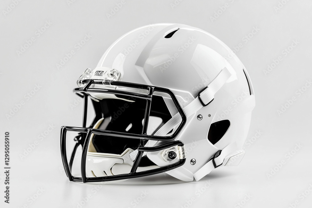 Fototapeta premium White American football helmet isolated on a white background