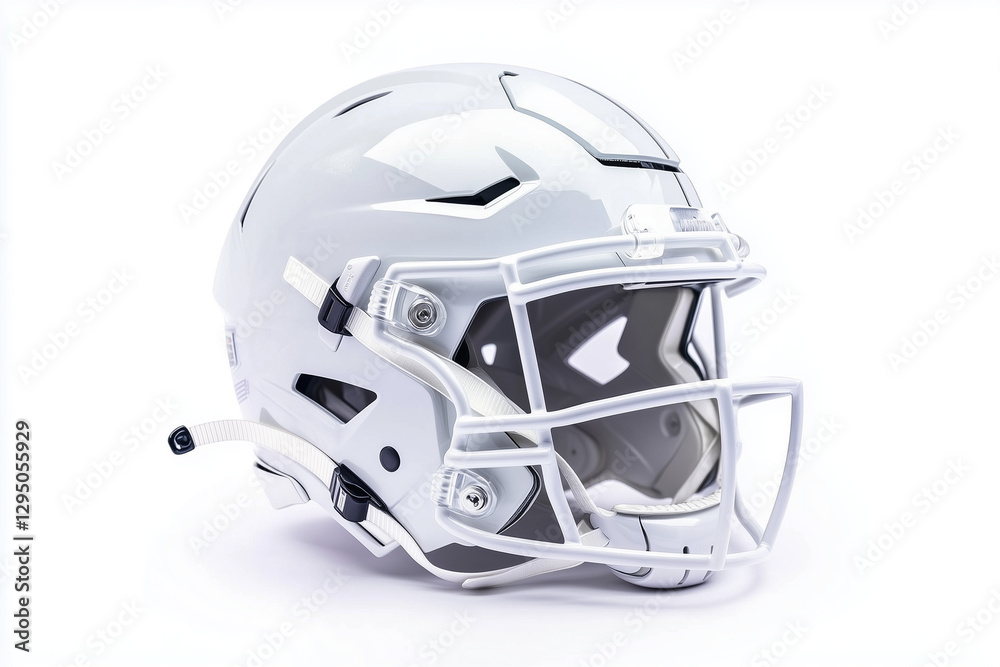 Fototapeta premium White American football helmet isolated on a white background