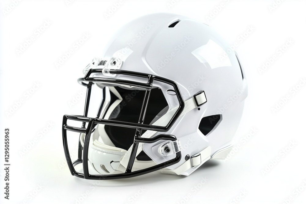 Fototapeta premium White American football helmet isolated on a white background