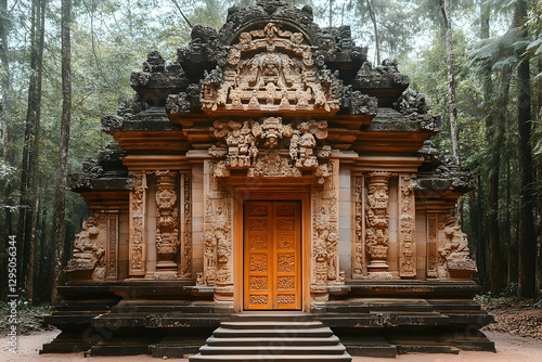 Ancient temple doorway in Cambodian jungle