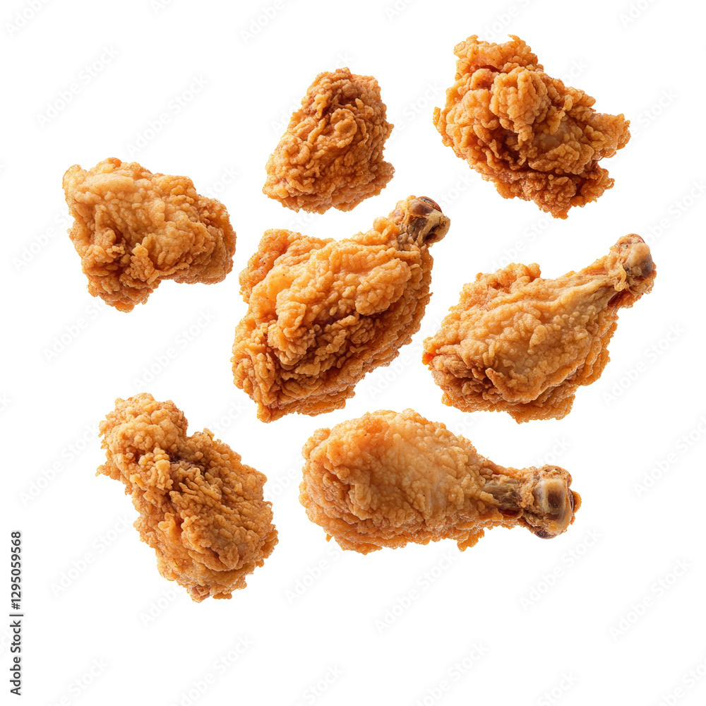 Golden Crunchy Fried Chicken Isolated Golden Crunchy Fried Chicken Isolated