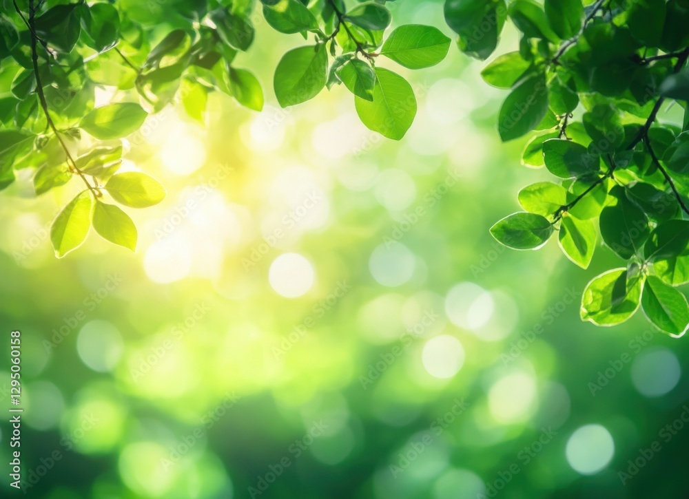 Vibrant Green Leaves and Sunlight: A Serene Nature Scene Vibrant Green Leaves and Sunlight: A Serene Nature Scene