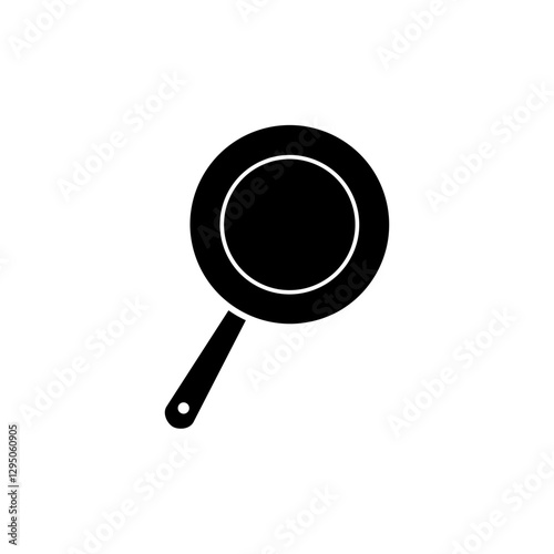 Frying pan silhouette icon isolated on white background