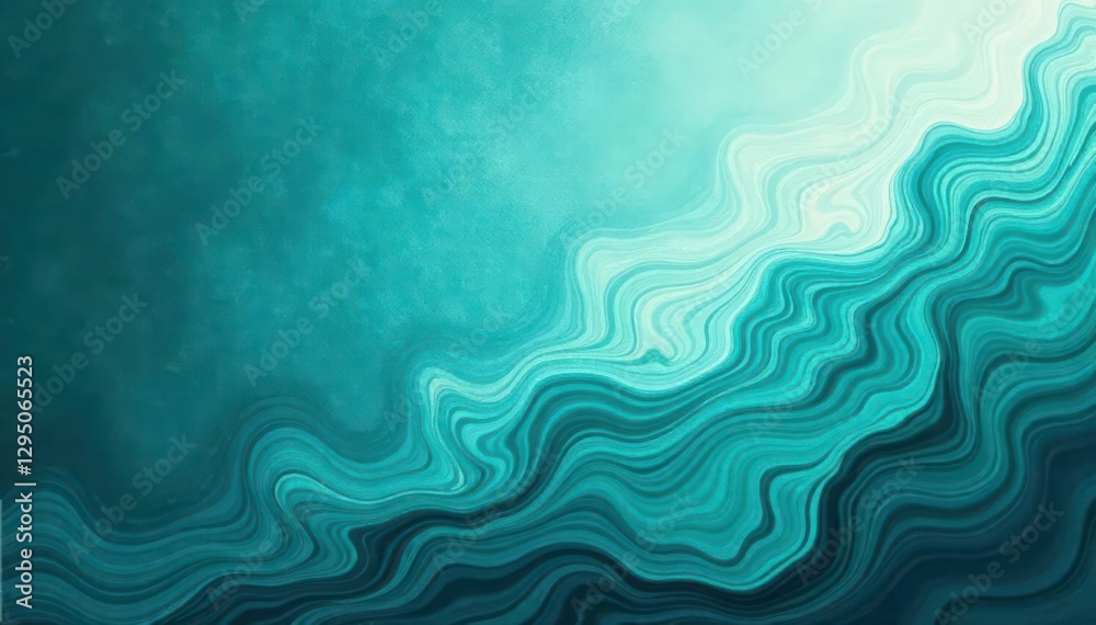 Fototapeta premium Abstract petrol teal textured canvas, dynamic swirls, paint, motion